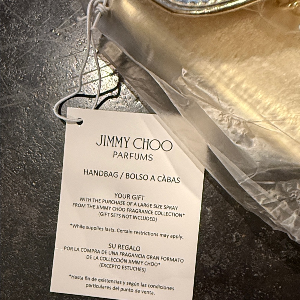Jimmy Choo Metallic Gold and Light Blue Shoulder Bag - Picture 2 of 2